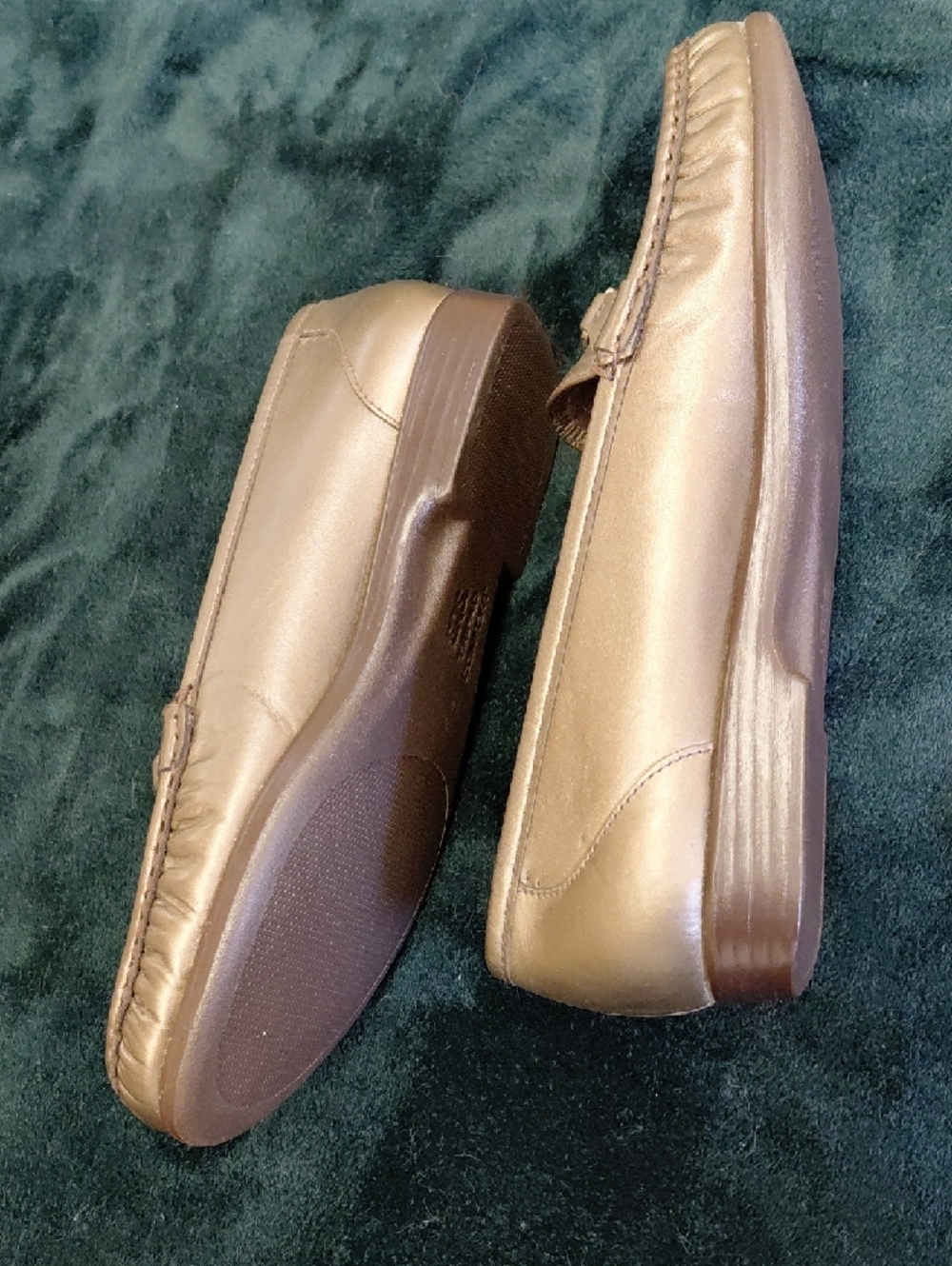 SAS Metallic Bronze Loafers with Horsebit Accent NWOT 10 NARROW - Picture 6 of 8
